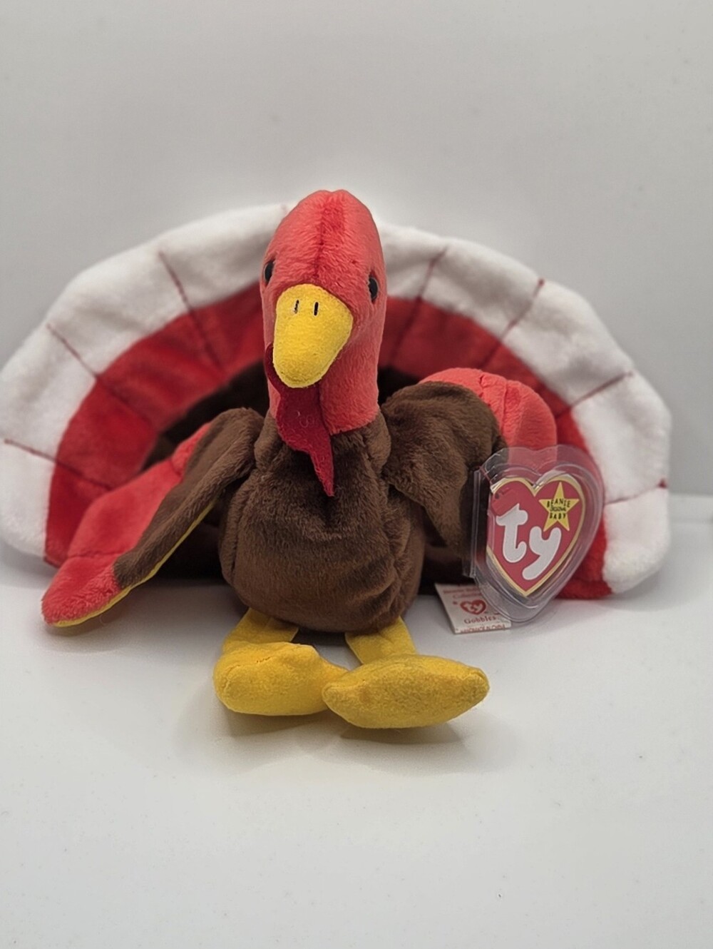 Vintage Ty Beanie Baby Gobbles Turkey Plush 1990s Thanksgiving Collectible